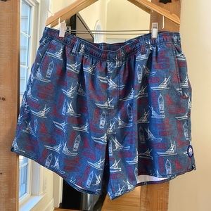 AFTCO Boat Print Swim Trunks Size XXL